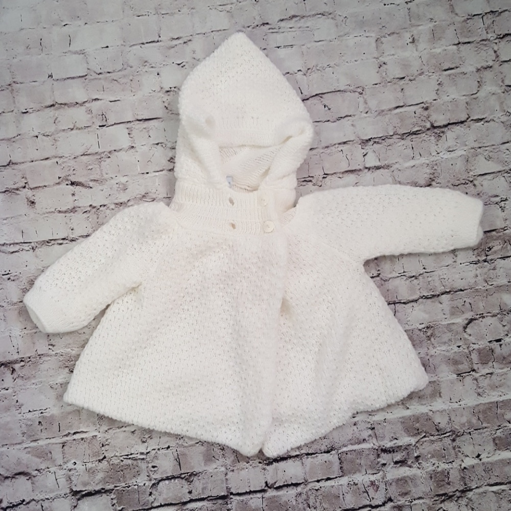 Baby sweater soft knit white